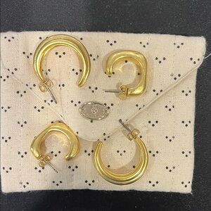 Madewell Gold Curved Hoop Earrings